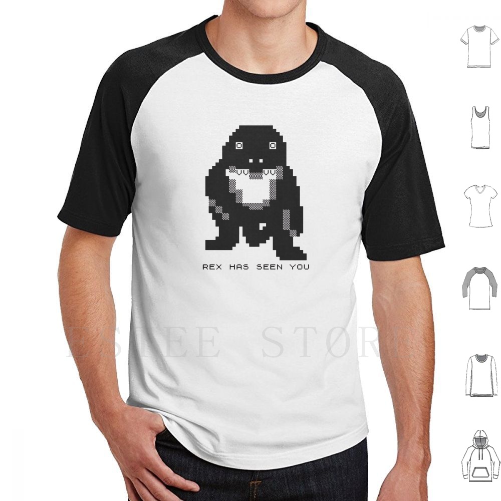 Retro Gaming T Shirt - เสื้อยืด Rex Has Seen You ผ้าฝ้ายสำหรับผู้ชาย