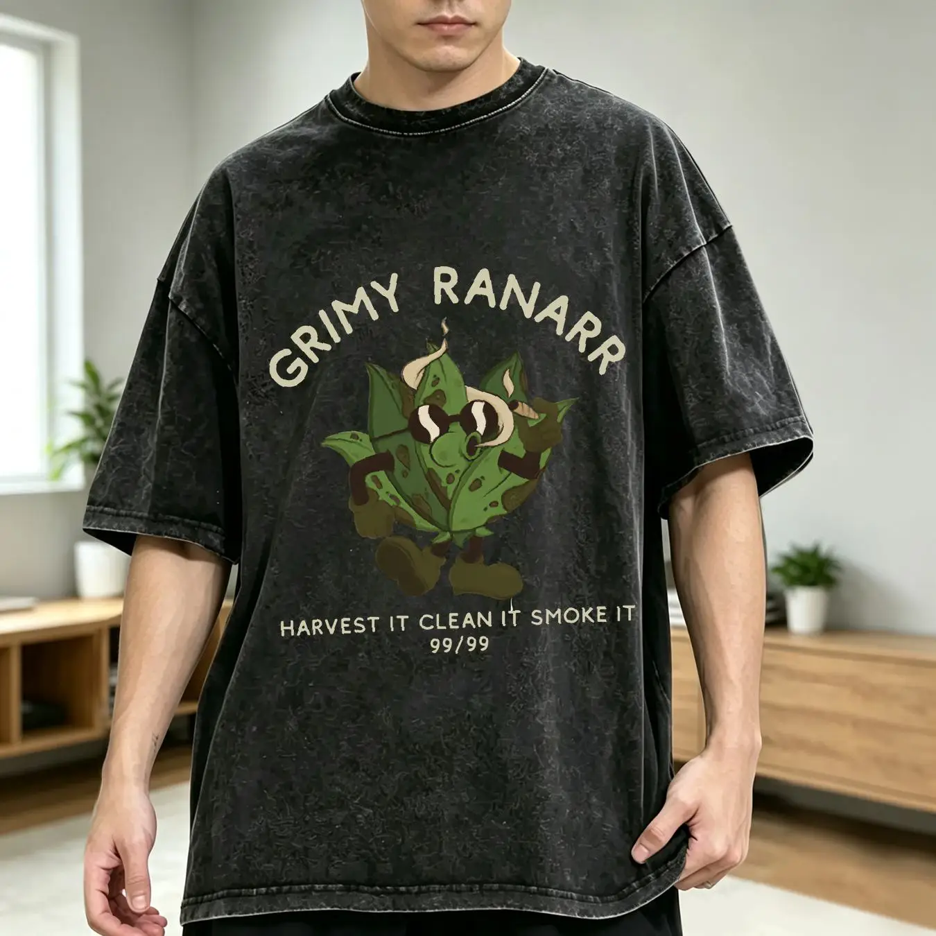 Retro Gaming T Shirt - เสื้อยืดฟอกสี Grimy Ranarr คลาสสิก Osrs เสื้อแฟชั่นเกมมิ่ง